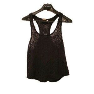 Y2K Mudd Black All Over Lace Tank XL Sheer Indie Sleeze Layering Whimsigoth